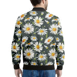 Watercolor Daisy Flower Pattern Print Men's Bomber Jacket