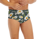 Watercolor Daisy Flower Pattern Print Men's Briefs