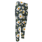 Watercolor Daisy Flower Pattern Print Men's Compression Pants