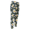 Watercolor Daisy Flower Pattern Print Men's Compression Pants