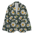 Watercolor Daisy Flower Pattern Print Men's Cotton Blazer