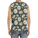 Watercolor Daisy Flower Pattern Print Men's Fitness Tank Top