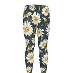 Watercolor Daisy Flower Pattern Print Men's leggings