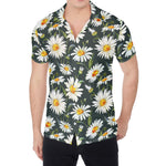 Watercolor Daisy Flower Pattern Print Men's Shirt