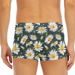 Watercolor Daisy Flower Pattern Print Men's Short Boxer Briefs