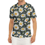 Watercolor Daisy Flower Pattern Print Men's Short Sleeve Rash Guard