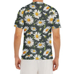 Watercolor Daisy Flower Pattern Print Men's Short Sleeve Rash Guard