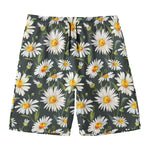 Watercolor Daisy Flower Pattern Print Men's Swim Trunks
