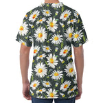 Watercolor Daisy Flower Pattern Print Men's Velvet T-Shirt