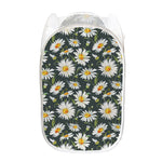 Watercolor Daisy Flower Pattern Print Mesh Laundry Hamper