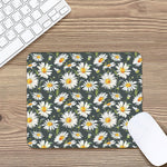 Watercolor Daisy Flower Pattern Print Mouse Pad