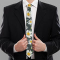Watercolor Daisy Flower Pattern Print Necktie