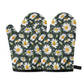 Watercolor Daisy Flower Pattern Print Oven Mitts