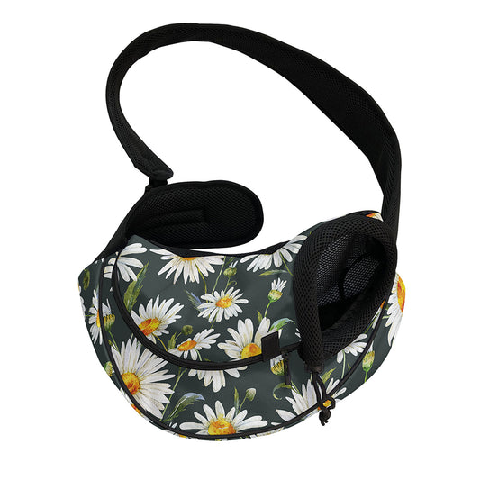 Watercolor Daisy Flower Pattern Print Pet Sling Carrier