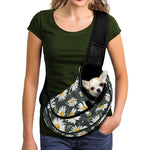 Watercolor Daisy Flower Pattern Print Pet Sling Carrier