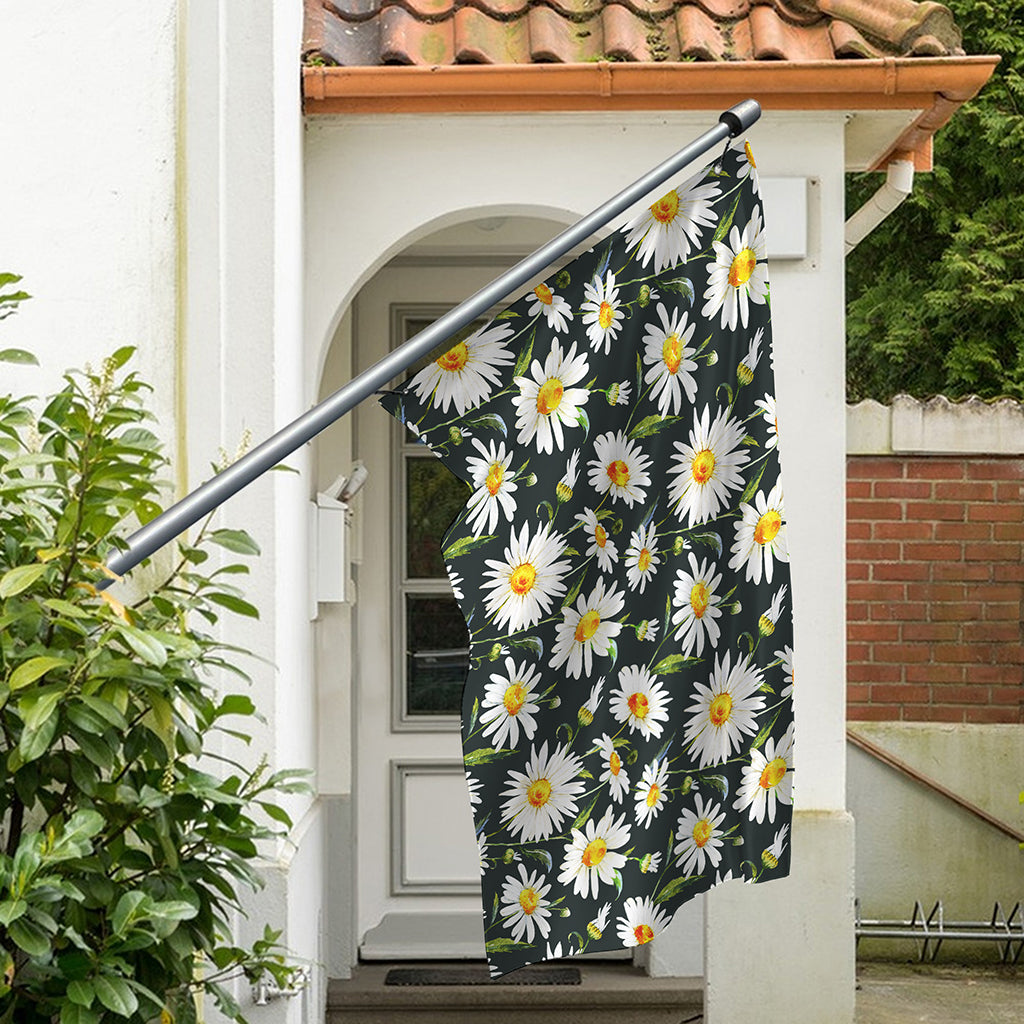 Watercolor Daisy Flower Pattern Print Polyester Flag
