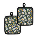 Watercolor Daisy Flower Pattern Print Pot Holders