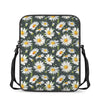 Watercolor Daisy Flower Pattern Print Rectangular Crossbody Bag