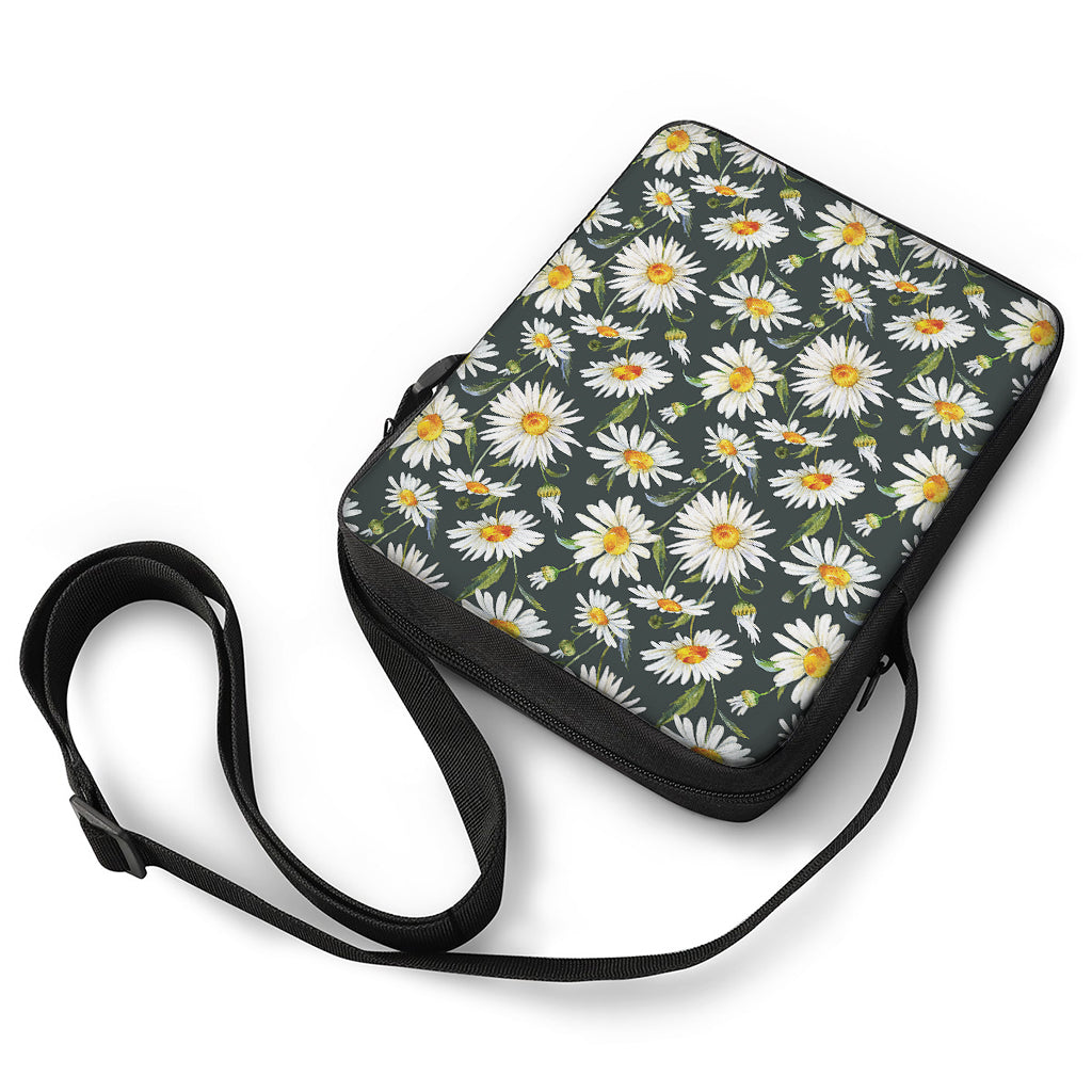 Watercolor Daisy Flower Pattern Print Rectangular Crossbody Bag