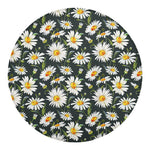 Watercolor Daisy Flower Pattern Print Round Blanket
