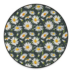 Watercolor Daisy Flower Pattern Print Round Floor Mat