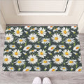 Watercolor Daisy Flower Pattern Print Rubber Doormat