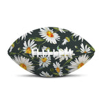 Watercolor Daisy Flower Pattern Print Rugby Ball