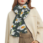 Watercolor Daisy Flower Pattern Print Scarf