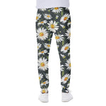 Watercolor Daisy Flower Pattern Print Scuba Joggers