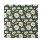 Watercolor Daisy Flower Pattern Print Silk Bandana