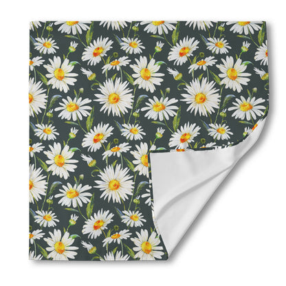 Watercolor Daisy Flower Pattern Print Silk Bandana