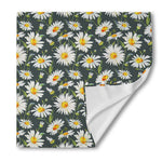 Watercolor Daisy Flower Pattern Print Silk Bandana