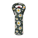Watercolor Daisy Flower Pattern Print Single Neoprene Wine Tote