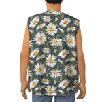 Watercolor Daisy Flower Pattern Print Sleeveless Baseball Jersey