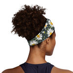 Watercolor Daisy Flower Pattern Print Sports Headband