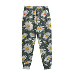 Watercolor Daisy Flower Pattern Print Sweatpants