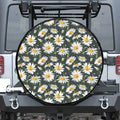 Watercolor Daisy Flower Pattern Print Tire Cover