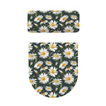 Watercolor Daisy Flower Pattern Print Toilet Lid And Tank Cover Set