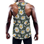 Watercolor Daisy Flower Pattern Print Training Tank Top