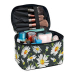 Watercolor Daisy Flower Pattern Print Travel Makeup Bag