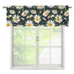 Watercolor Daisy Flower Pattern Print Window Valance