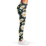 Watercolor Daisy Flower Pattern Print Women's Leggings