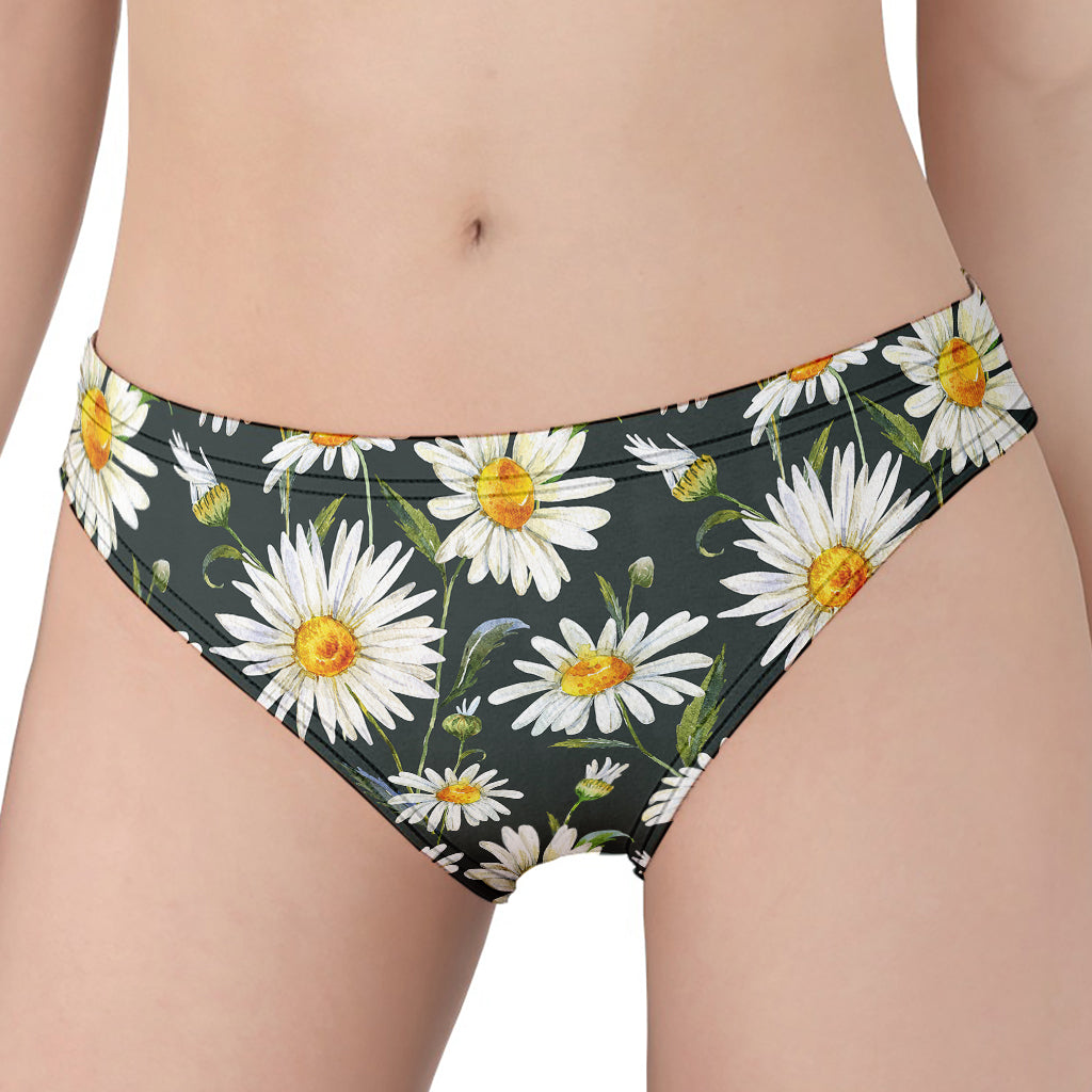 Watercolor Daisy Flower Pattern Print Women's Panties