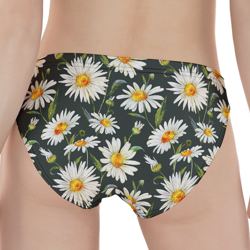 Watercolor Daisy Flower Pattern Print Women's Panties