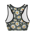 Watercolor Daisy Flower Pattern Print Women's Sports Bra