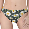 Watercolor Daisy Flower Pattern Print Women's Thong