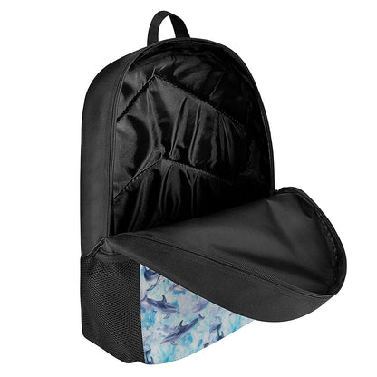 Watercolor Dolphin In The Sea Print 17 Inch Backpack