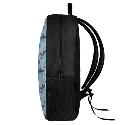 Watercolor Dolphin In The Sea Print 17 Inch Backpack