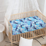 Watercolor Dolphin In The Sea Print Baby Crib Sheet