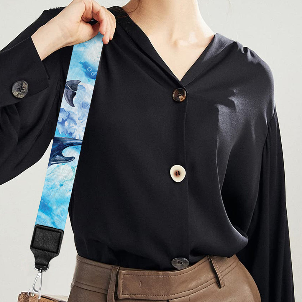 Watercolor Dolphin In The Sea Print Bag Strap
